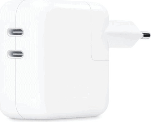 ראש מטען קיר Apple מקורי 35W עם חיבור כפול USB-C שנה אחריות ע"י היבואן הרשמי
