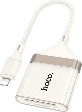 קורא כרטיסי זיכרון OTG חיבור Lightning אייפון ל־SD ו־TF תומך עד 2TB דגם Hoco UA40