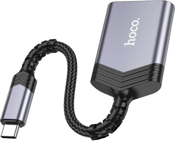 קורא כרטיסי זיכרון OTG חיבור Type-C ל־SD ו־TF תומך עד 2TB דגם Hoco UA25