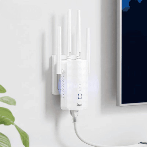 מגדיל טווח עוצמתי עם 4 אנטנות 300Mbps דגם hoco HI35