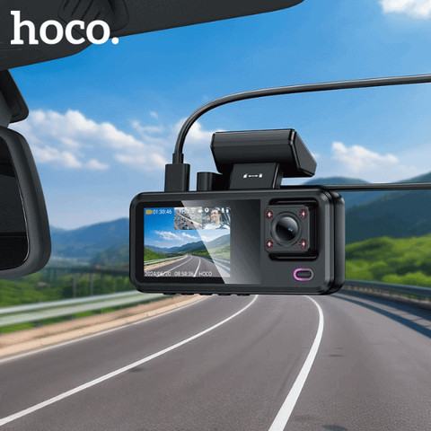 מצלמת דרך לרכב תלת כיוונית HOCO DV15 מסך 2 אינץ הקלטת וידאו ב-3 כיוונים במקביל