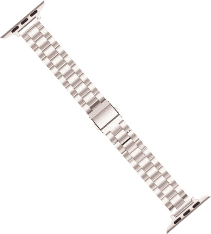 רצועת ברזל צרה לשעון אפל Three Link 40/41/42mm בצבע Starlight