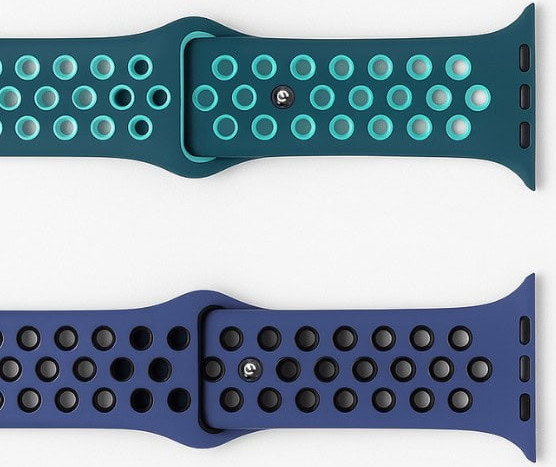 מארז 2 רצועת אפל ווטש 40/41/42mm ספורט בצבע Cardic Blue-Black וכחול כהה ירוק מידה SM