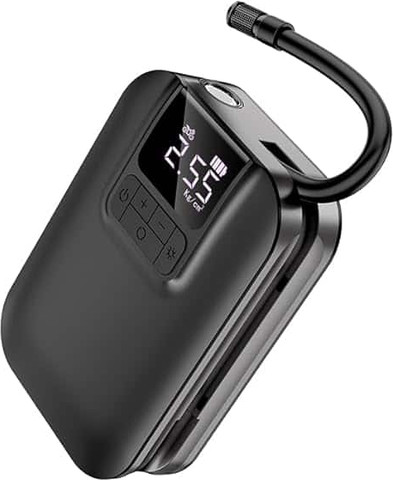 קומפרסור לניפוח גלגלים פנס וסוללת גיבוי 5,000mAh דגם HOCO S53