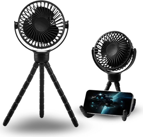 מאוורר לעגלה נטען מיני בגודל 5″ עם רגליים גמישות לעגלת תינוק