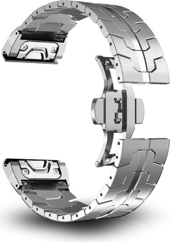 רצועת ברזל Garmin QUICKFIT 22MM בצבע כסף LEOBANDS IRON GQ01