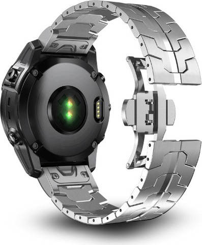 רצועת ברזל Garmin QUICKFIT 22MM בצבע כסף LEOBANDS IRON GQ01