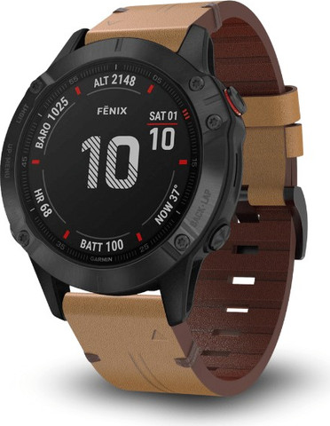 רצועת עור אמיתי עם תפר Quickfit 22MM לשעוני גרמין Light Brown