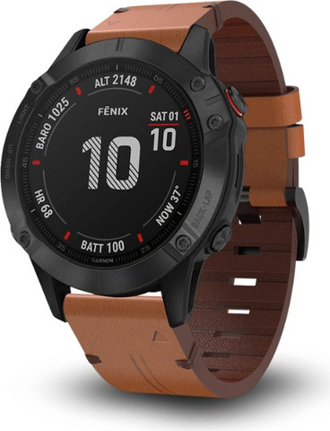 רצועת עור אמיתי עם תפר Quickfit 26MM לשעוני גרמין Brown
