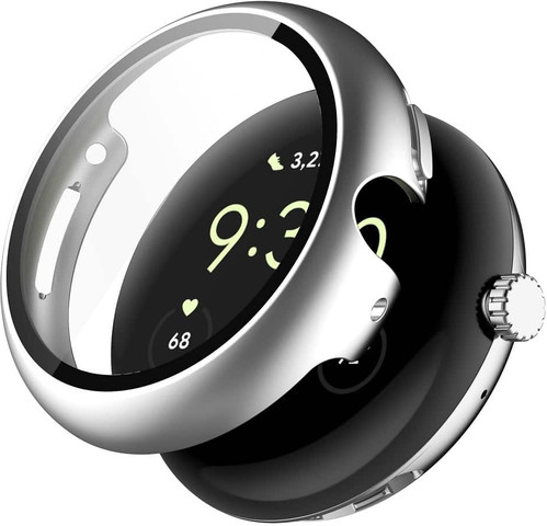 כיסוי מלא PC לשעון Google Pixel Watch 1/2/3 41mm צבע Silver