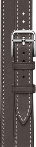 רצועת עור כפולה צרה לשעון אפל ווטש 40/41/42mm אפור