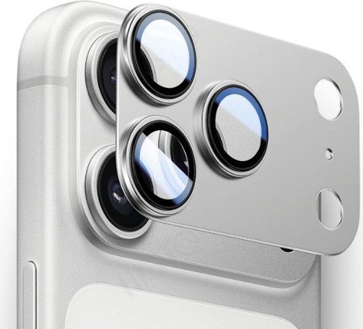 מגן למצלמה iPhone 17 Pro Max מטאלי בצבע Silver
