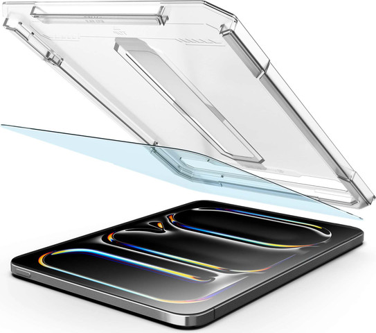 מגן מסך לאייפד זכוכית Apple iPad Pro 11 Inch M4 2024 עם מתקן הדבקה ישרה