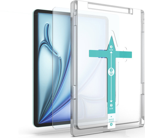 מגן מסך לאייפד זכוכית Apple iPad Air 11 Inch M3 2025/M2 2024 עם מתקן הדבקה ישרה