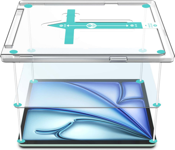 מגן מסך לאייפד זכוכית Apple iPad Air 11 Inch M3 2025/M2 2024 עם מתקן הדבקה ישרה