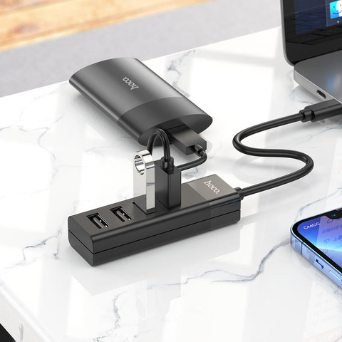 מפצל Type-c to USB3+USB2 X3 USB 4 in 1 תמיכה OTG דגם Hoco HB25