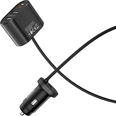 מטען לרכב 3 יציאות USB + יציאת Type-C עם תמיכה בטעינה מהירה מבית Hoco Z35 Companheiro