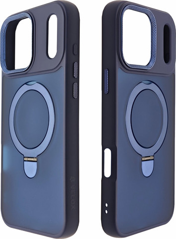 כיסוי טבעת תומך MagSafe ל-Apple iPhone 17 Pro Max עם מגן מצלמה מבית Velox כחול