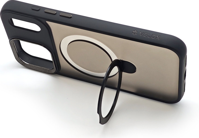 כיסוי טבעת תומך MagSafe ל-Apple iPhone 17 Pro עם מגן מצלמה מבית Velox שחור