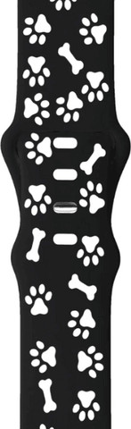 רצועת סיליקון אפל ווטש 40/41/42mm בצבע שחור Hoco WA38 Dog Paw