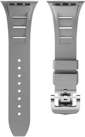 רצועה לאפל ווטש 44/45/46/49mm סיליקון אבזם מתקפל אפור