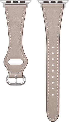 רצועת עור לשעון אפל צרה אבזם עגול 38/40/41mm בצבע Starlight