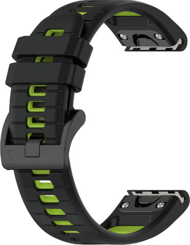 רצועת סיליקון שני צבעים QuickFit 22mm לשעוני גרמין שחור ירוק