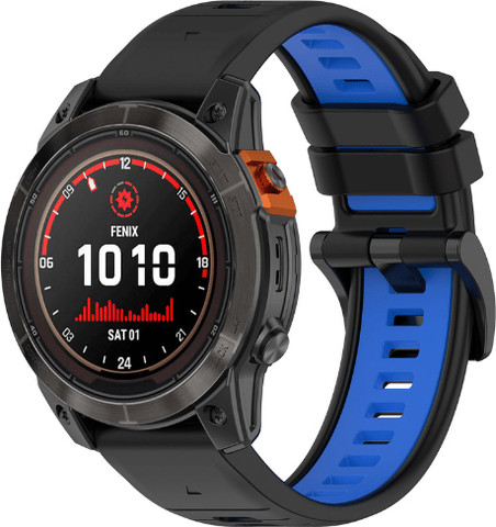 רצועת סיליקון שני צבעים QuickFit 26MM לשעוני גרמין שחור כחול
