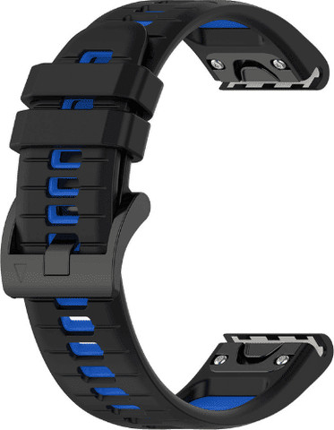 רצועת סיליקון שני צבעים QuickFit 26MM לשעוני גרמין שחור כחול