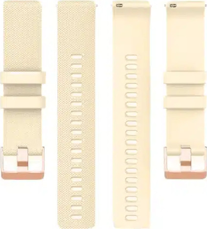 רצועת סיליקון בז' עם אבזם Quick Release 22mm Rose Gold