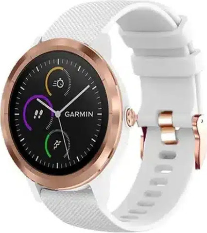רצועת סיליקון לבן עם אבזם Quick Release 22mm Rose Gold