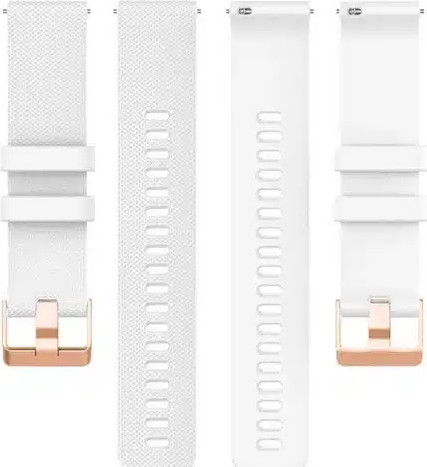 רצועת סיליקון לבן עם אבזם Quick Release 22mm Rose Gold