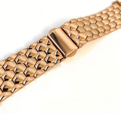 רצועת ברזל  לשעון אפל 40/41/42mm בסגנון פלורנס בצבע זהב ורדים