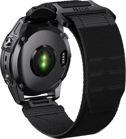 רצועה לשעון גרמין ניילון עם סקוץ QuickFit 22MM שחור