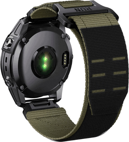 רצועה לשעון גרמין ניילון עם סקוץ QuickFit 26MM ירוק