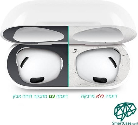 מדבקה אטימה לאיירפודס נגד אבק ולכלוך שחור מטאלי Airpods Pro