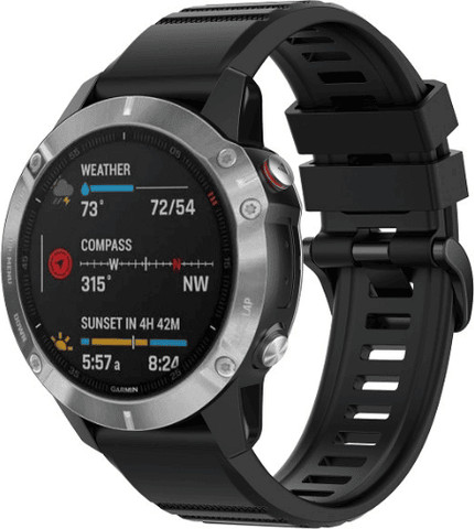 רצועת סיליקון לשעוני גרמין פניקס שחור QUICKFIT 22MM