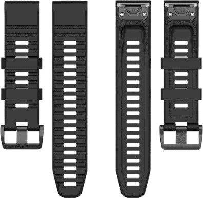 רצועת סיליקון לשעוני גרמין פניקס שחור QUICKFIT 22MM