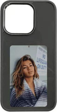 כיסוי חכם לאייפון iPhone 15 pro תמונה דיגטלית מתחלפת NFC שחור