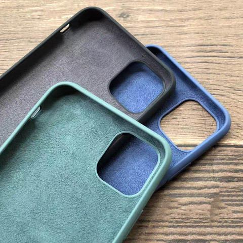 כיסוי סיליקון iPhone 12 Pro Max מגע קטיפה Gray + Green #21