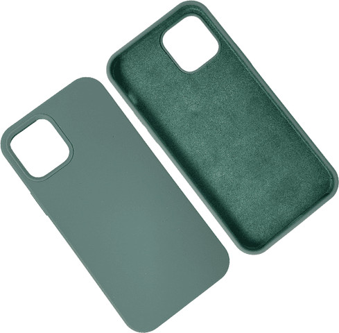 כיסוי סיליקון iPhone 12 Pro Max מגע קטיפה Gray + Green #21