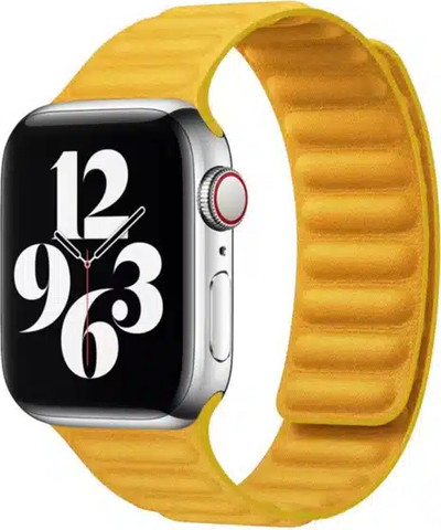 רצועה לאפל ווטש 44/45/46/49mm בד FineWoven סגירה מגנטית 2# yellow