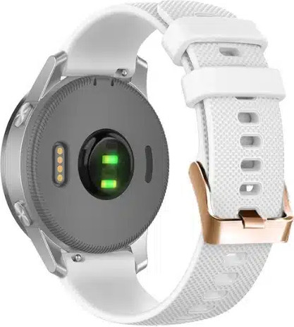 רצועת סיליקון לבן עם אבזם Quick Release 20mm Rose Gold