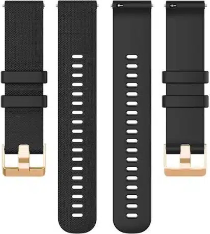 רצועת סיליקון שחור עם אבזם Quick Release 20mm Rose Gold