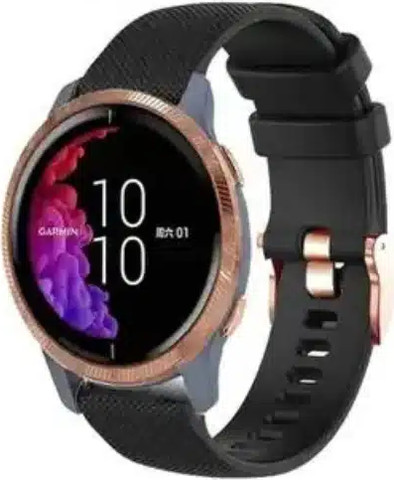רצועת סיליקון שחור עם אבזם Quick Release 20mm Rose Gold