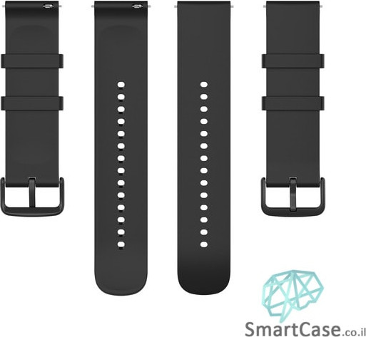 רצועת סיליקון חלקה Quick Release 22mm אבזם שחור Black