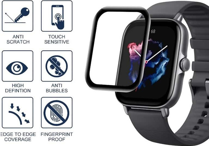 מגן מסך זכוכית PMMA לשעון יד חכם מדגם: Amazfit GTS 3