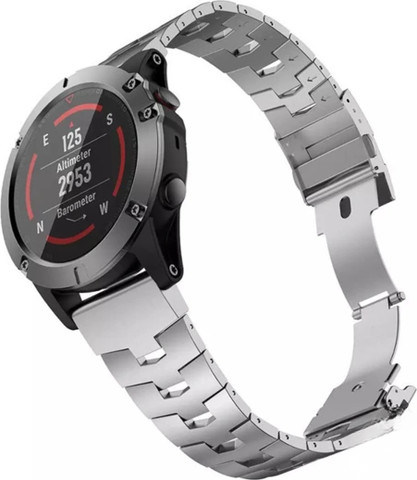 רצועת Titanium alloy Quickfit 22MM כסוף לשעוני גרמין פניקס סגנון Y