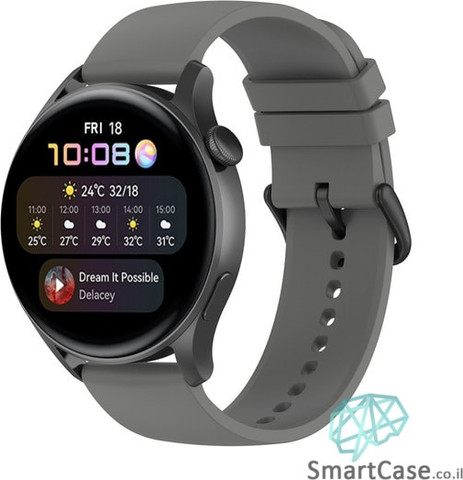 רצועת סיליקון חלקה Quick Release 20mm אבזם שחור Dark gray