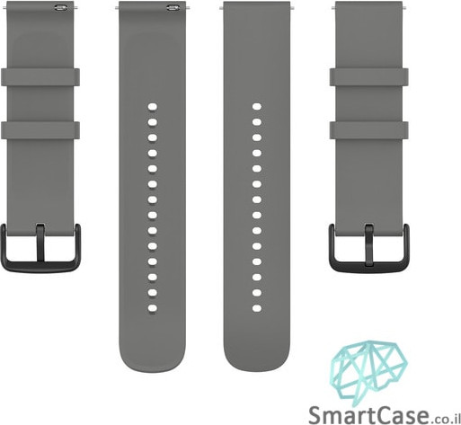 רצועת סיליקון חלקה Quick Release 20mm אבזם שחור Dark gray